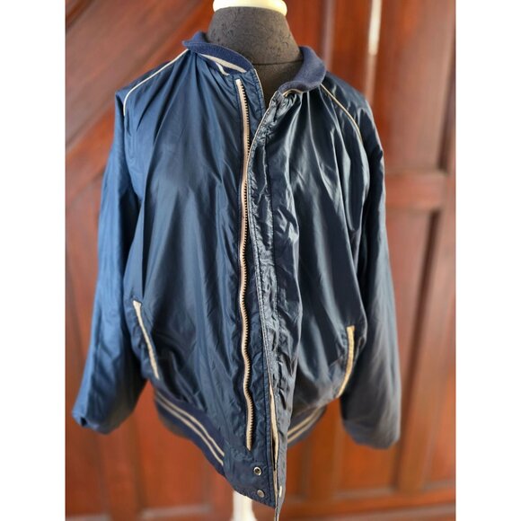Van Heusen Reversible Bomber Jacket XL Beige & Navy - Picture 5 of 7